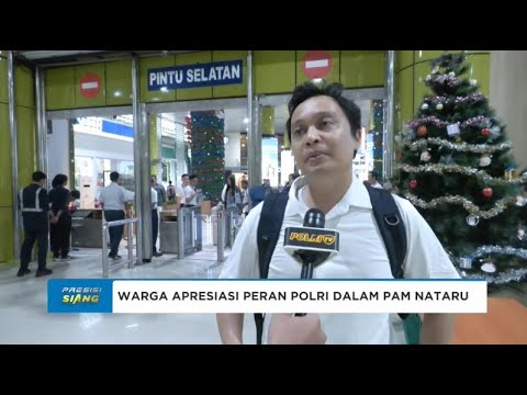 PENUMPANG KAI APRESIASI PENGAMANAN STASIUN OLEH PERSONEL POLRI