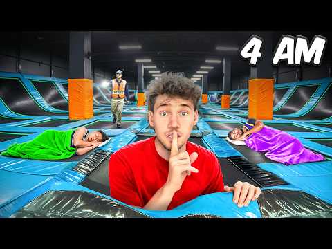 We Survived OVERNIGHT in a Trampoline Park!