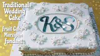 Traditional Wedding Cake | Rich Fruit Cake Covered with Marzipan & Fondant | Catholic Wedding Cake