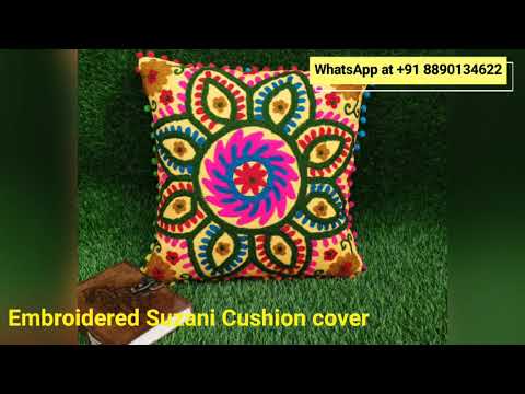 Meera handicrafts emboriedy embroidery suzani cushion covers...