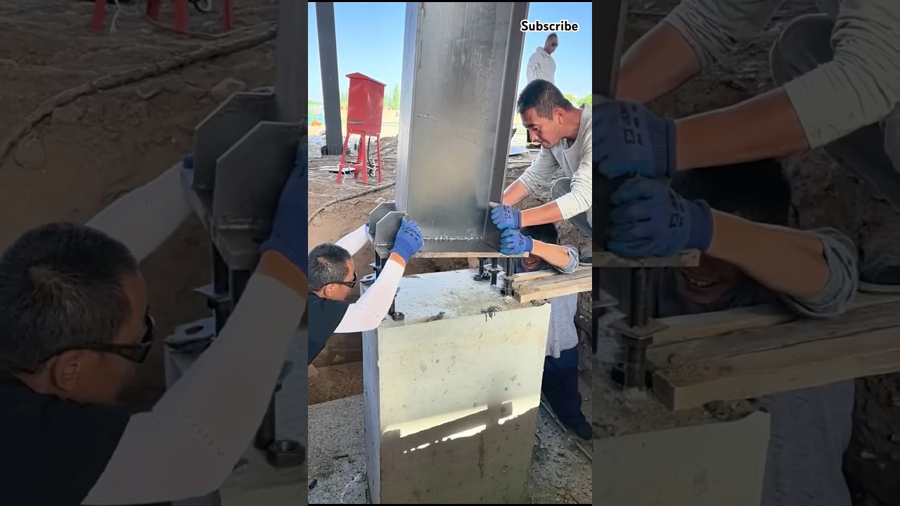 Steel structure installation and construction #skills #work #construction #shorts