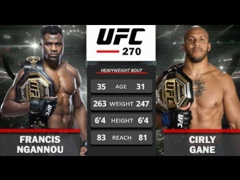 FRANCIS NGANNOU VS CIRYL GANE UFC HEAVYWEIGHT TITLE FULL FIGHT HD.