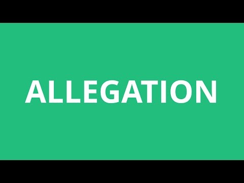 Part of a video titled How To Pronounce Allegation - Pronunciation Academy - YouTube