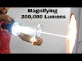 Magnifying The World S Brightest Flashlight 200 000 Lumens