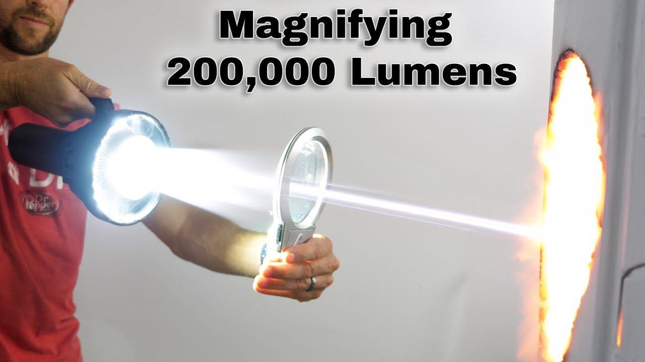 Magnifying The World's Brightest Flashlight (200,000 Lumens)