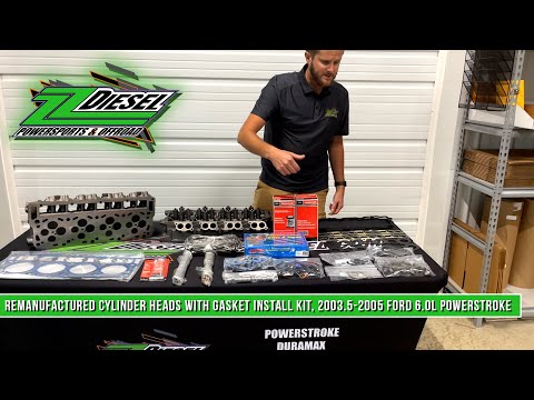 Reman Cylinder Heads with Gasket Install Kit, Ford 6.0L Powerstroke