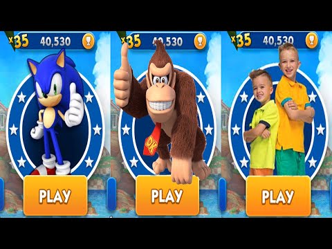 Sonic Dash vs Vlad and Niki vs King Kong Jungle Run - All Characters Unlocked Walkthrough