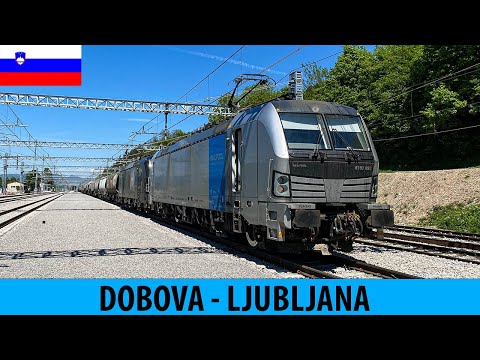 CAB RIDE VECTRON Dobova - Ljubljana (Slovenia) train driver's view - 2400t HEAVY TRAIN