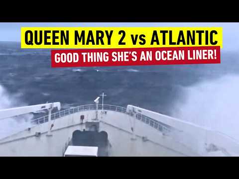 Queen Mary 2 in 9m Seas [29.5ft] during Hurricane Force 12 Atlantic Crossing