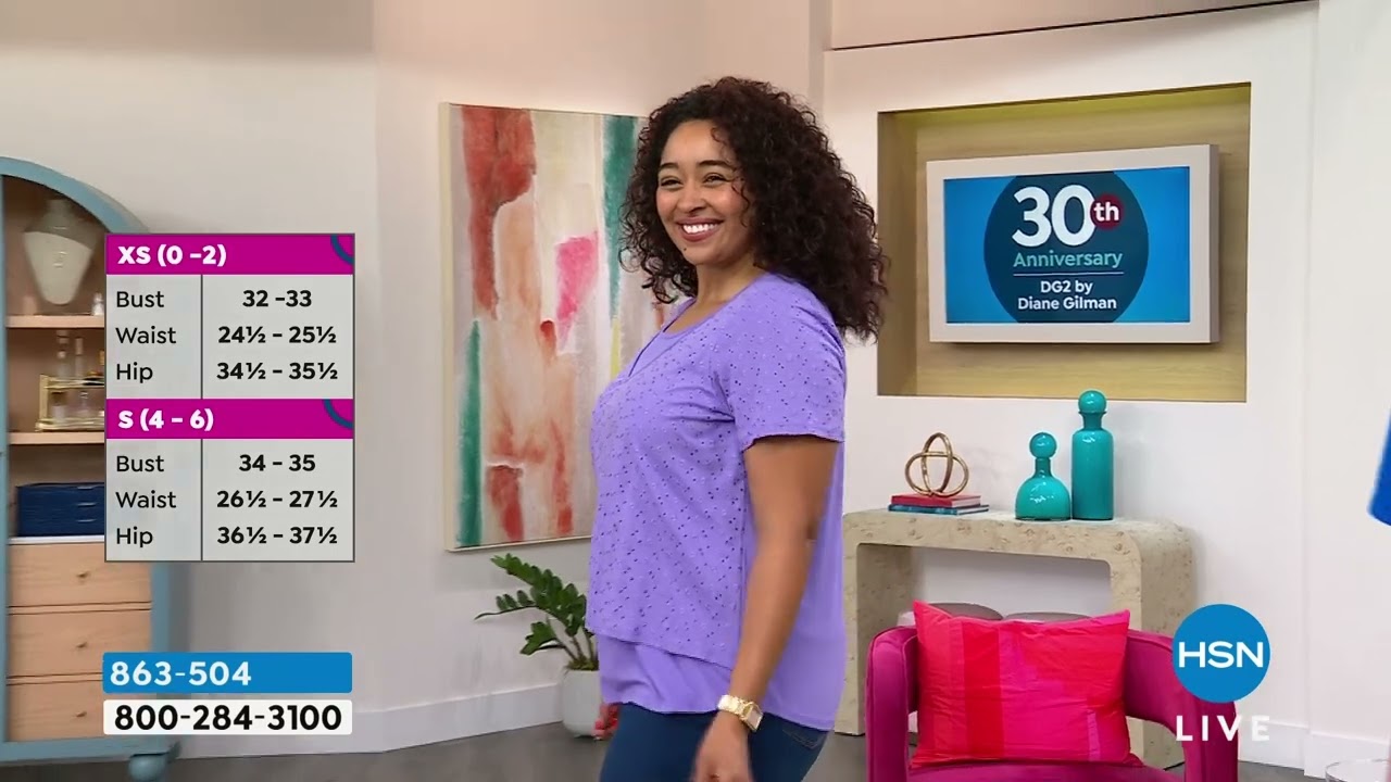 DG2 by Diane Gilman Double Layer Eyelet Combo Top