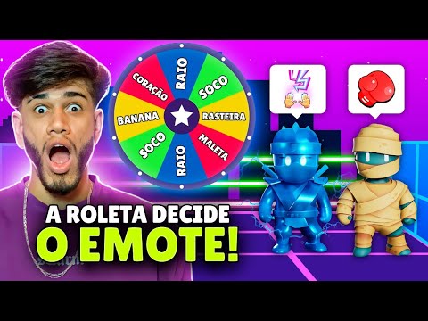 A ROLETA ESCOLHE O EMOTE QUE TEMOS QUE USAR NO STUMBLE GUYS!