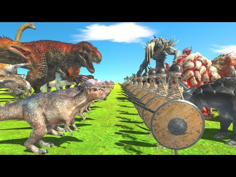 All Dinosaurs vs All Infernals + All Fantasy 😱 Animal Revolt Battle Simulator
