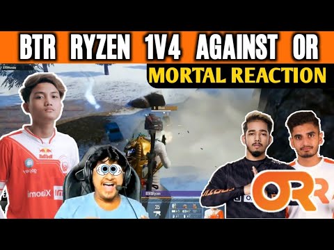 Mortal Reaction on BTR RYZEN 1v4 Clutch Against OR in PMWL Final|BTR VS ORANGE ROCK IN LAST ZONE.