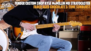 Video thumbnail for No Talking...Just Tones | Fender Custom Shop Kyle McMillin MB Faded Aged Chocolate 3-Tone Sunburst by Peach Guitars