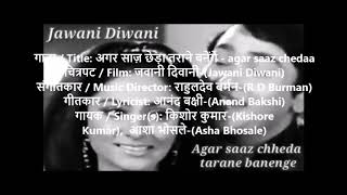 agar saaz cheda tarane banenge# #karaoke track - YouTube
