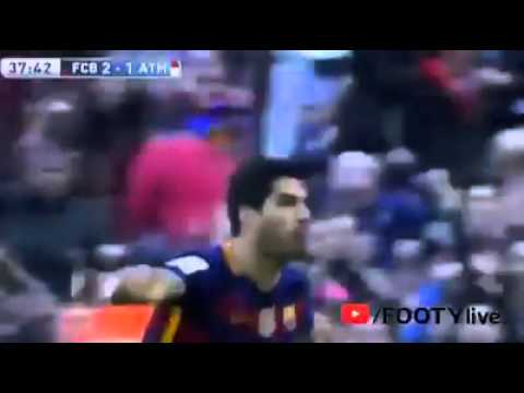 golazo de suarez FCBARCELONA 2-1 ATLETICO DE MADRID 30.01.2016