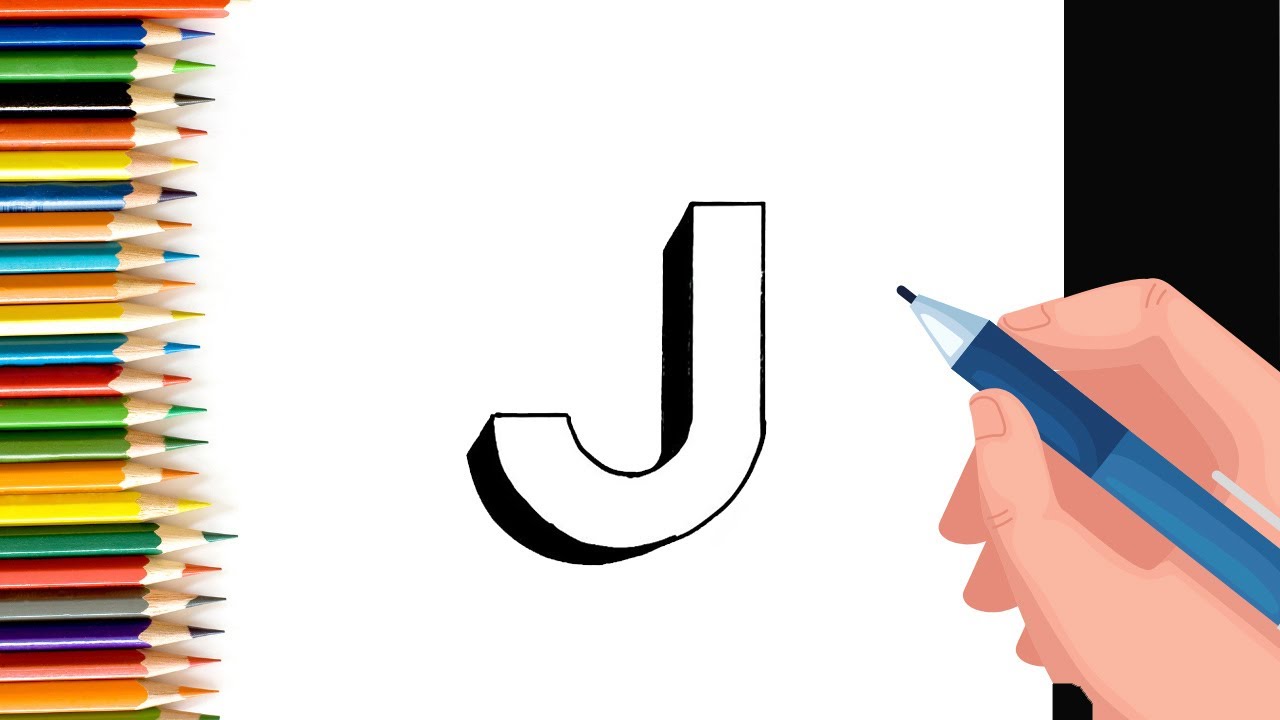How To Draw 3D Letter J - Anamorphic Illusion - 3D Trick Art