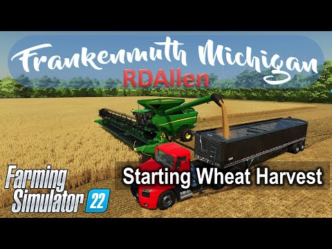 Starting Wheat Harvest | E18 Frankenmuth Michigan | Farming Simulator 22