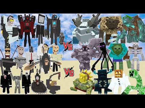 PewLikeMC - ALL Skibidi VS Boss Miecraft - ALL MOBS TOURNAMENT | Minecraft Mob Battle