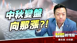 量縮盤漲、驚驚漲…中秋變盤向那漲?!#台股#盤勢#初露曙光#果然大漲#重返箱型｜小武哥投資事務所｜陳武傑 (圖)