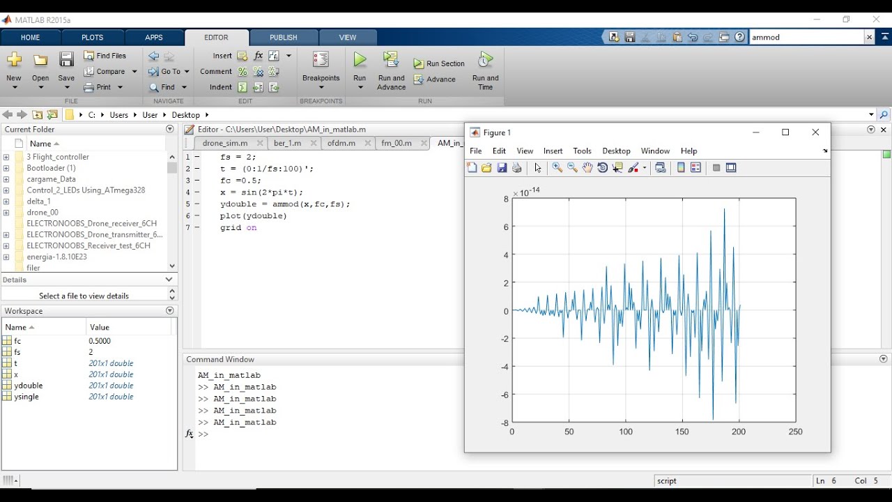 amplitude modulation in matlab | code for AM in matlab