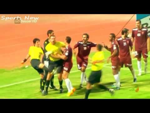 Referee fight against players red cards football (2016)