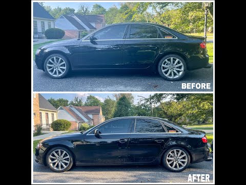 AUDI A4 B8/B8.5 H&R SUPER SPORT LOWERING SPRINGS INSTALL + REAR WINDOW/ TRUNK SPOILER INSTALL.