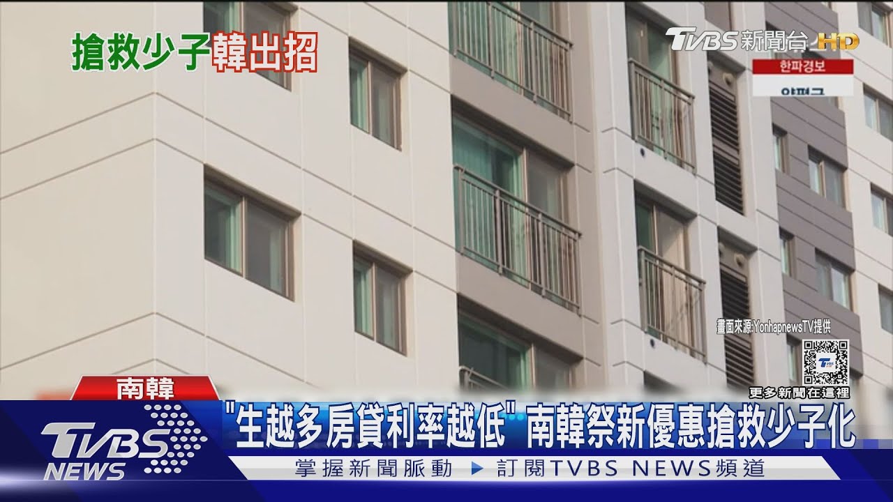 「生越多房貸利率越低」 南韓祭新優惠搶救少子化