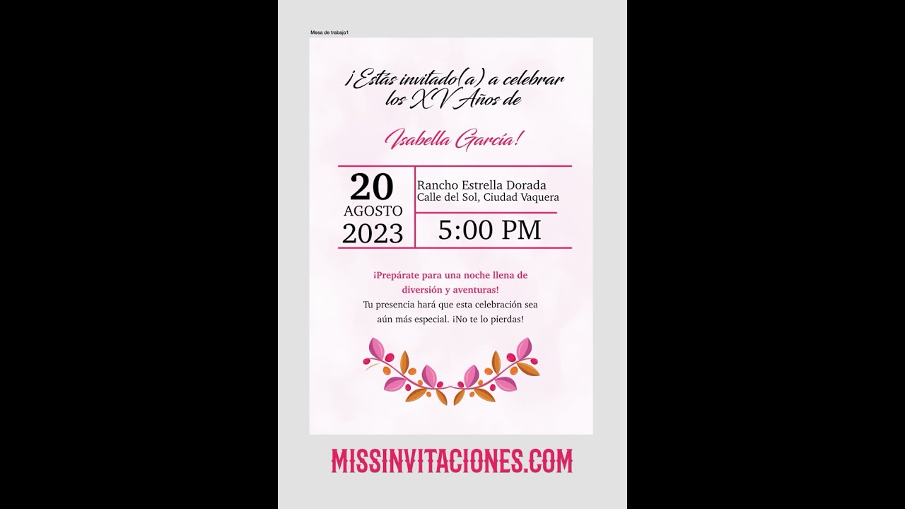 como hacer una invitación de xv años | Missinvitaciones