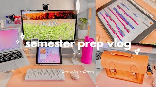 law school diaries ⚖️ preparing for a new semester (notion tour, new desk set up, organization tips)