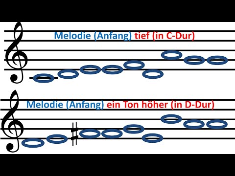 Musiktheorie Transponieren Orchester Köthen Noten kostenlos Weißt du wieviel Sterrnlein C-Dur +D-Dur