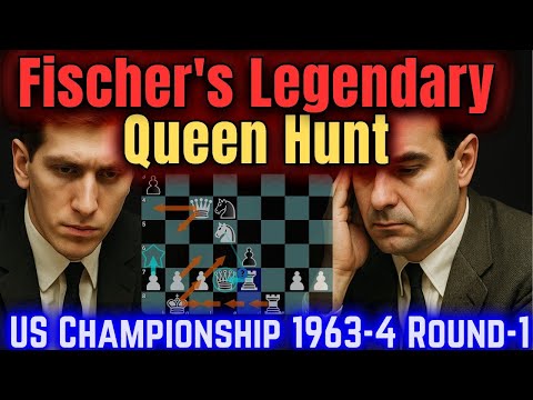 Fischer’s LEGENDARY QUEEN HUNT 💥 | Italian Game | Fischer vs MEDNIS | US Championship 1963