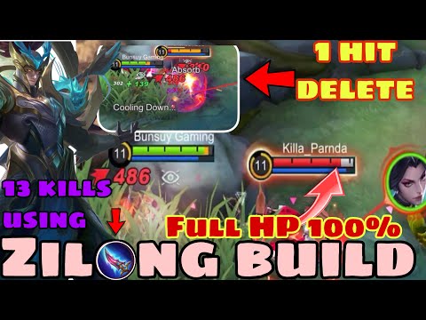 ZILONG GAMEPLAY 1 HIT DELETE BUILD 13 kills - MLBB