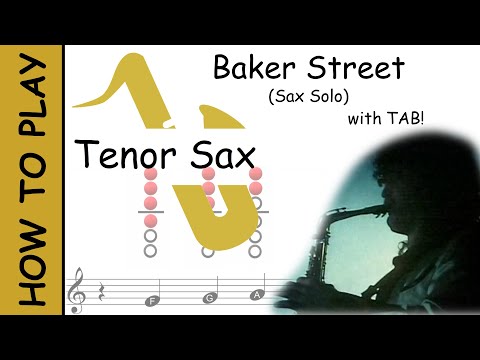 How to play Baker Street (Solo) on Tenor Saxophone | Sheet Music with Tab