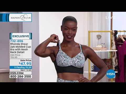 Rhonda Shear 2pack Molded Cup Bra with Mesh Back Detail