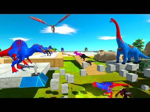 FPS AVATAR & SPIDERMAN SPINOSAURUS RESCUE MISSION in JURASSIC PARK - ARBS