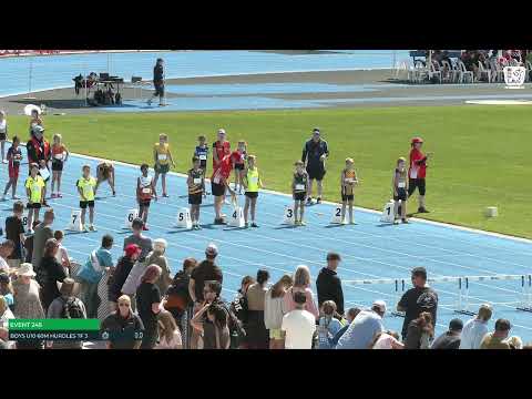 Boys U10 60m Hurdles Timed Final 3: 2022/23 State Track and Field Championships