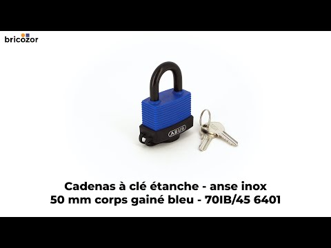 Cadenas à clé - corps gainé - étanche - anse inox - 70 ABUS