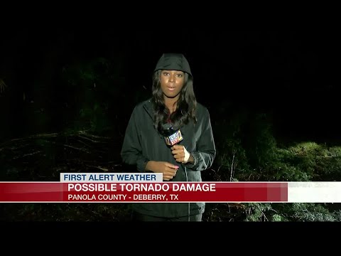 Large tornado pushes through Panola County, leaving damage in DeBerry area
