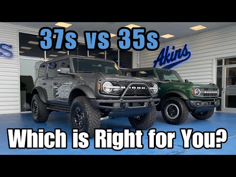 Stock SASQUATCH Bronco on 35s vs 3” Lifted SASQUATCH Bronco on 37s