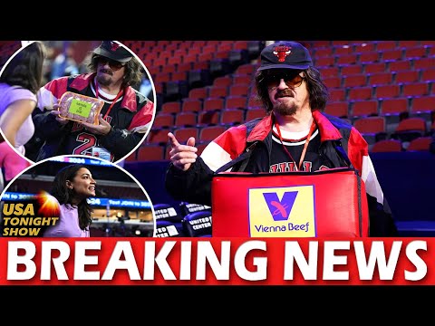 Stephen Colbert reintroduces his Donny Franks alter-ego and presents a hot dog to AOC at the DNC.