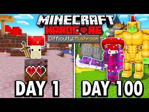 100 Days as a MUSHROOM in Hardcore Minecraft?! You won't believe what happened...