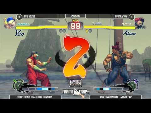 Evil Yoshi (Yun) vs Infiltration (Akuma) - First to 3 - Street Fridays Season Finale June 2015