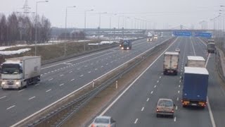 preview picture of video 'Węzeł Łódź Północ - Widok na autostradę z wiaduktów'