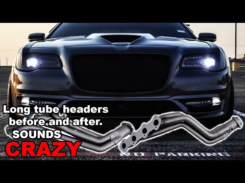 Chrysler 300 5.7 BBK Long tube header install, before and after sound test with wide body scat pack.