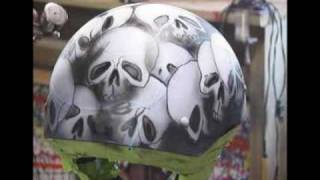 Airbrush Skulls and Barb Wire Design