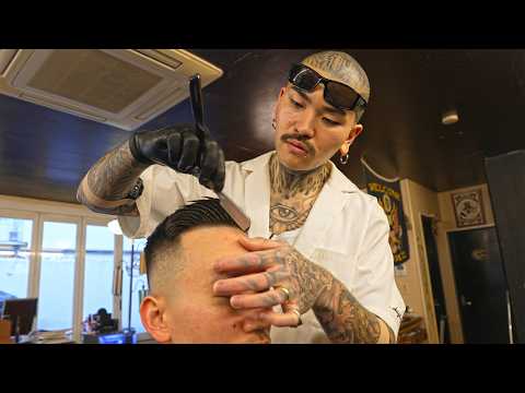 💈He Knows What He’s Doing! Fade Haircut & Grooming by Japanese Barber Shoma