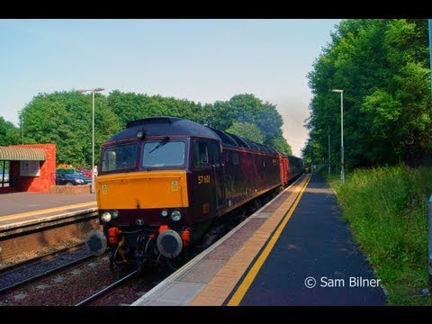 (HD) 57601 Opens up through Keynsham with horns with 57313 on 05/07/2013