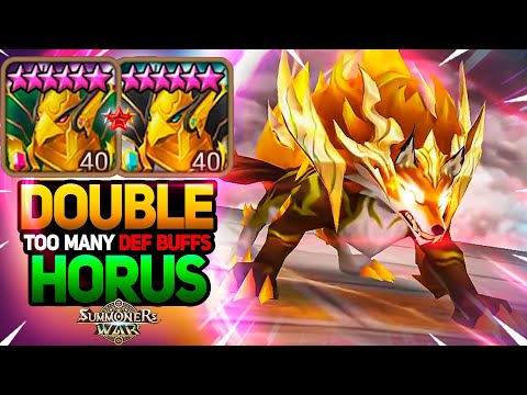 UNBREAKABLE DEF TEAM with DOUBLE HORUS - Summoners War