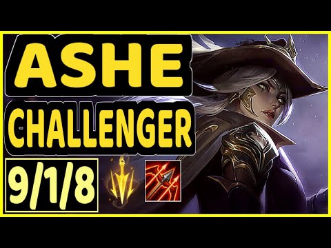 ATTILA (ASHE) - 9/1/8 KDA BOTTOM ADC CHALLENGER GAMEPLAY - EUW